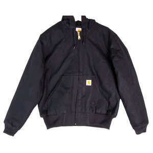 Carhartt Men's Quilted Lined Duck Active Hooded Jacket Size Small Black